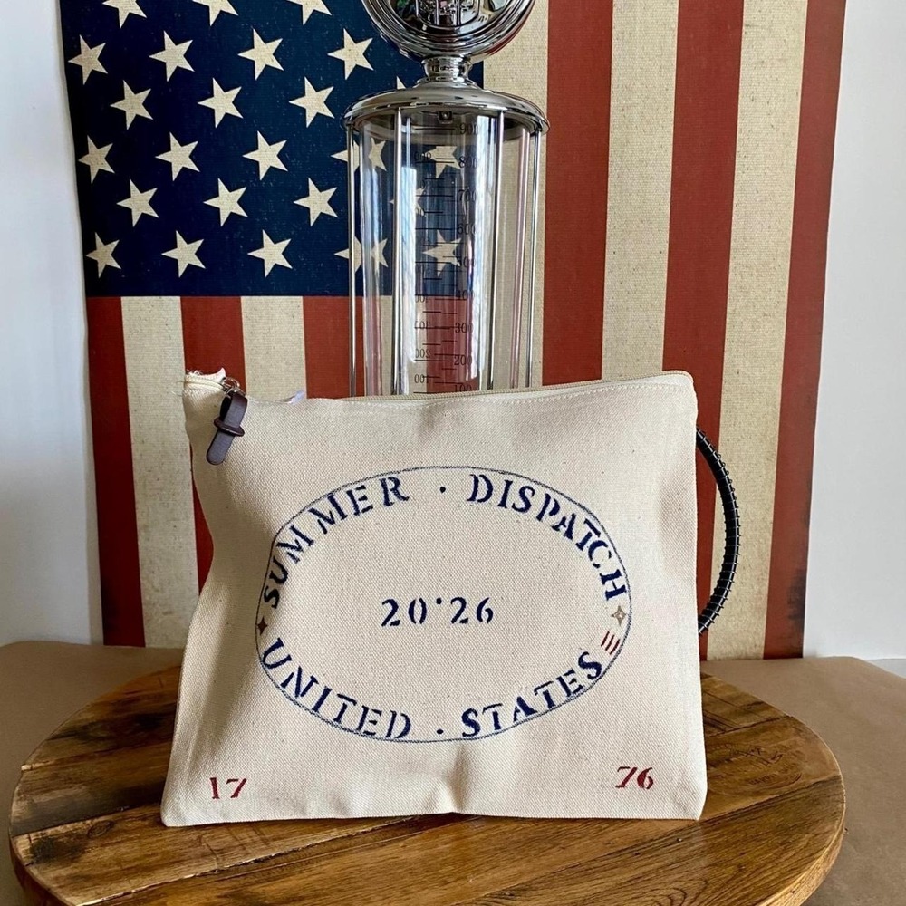 Summer Dispatch Leisure Pouch Hand Painted Americana Canvas Travel Organizer